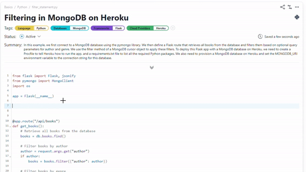 Demo of the finished code editor